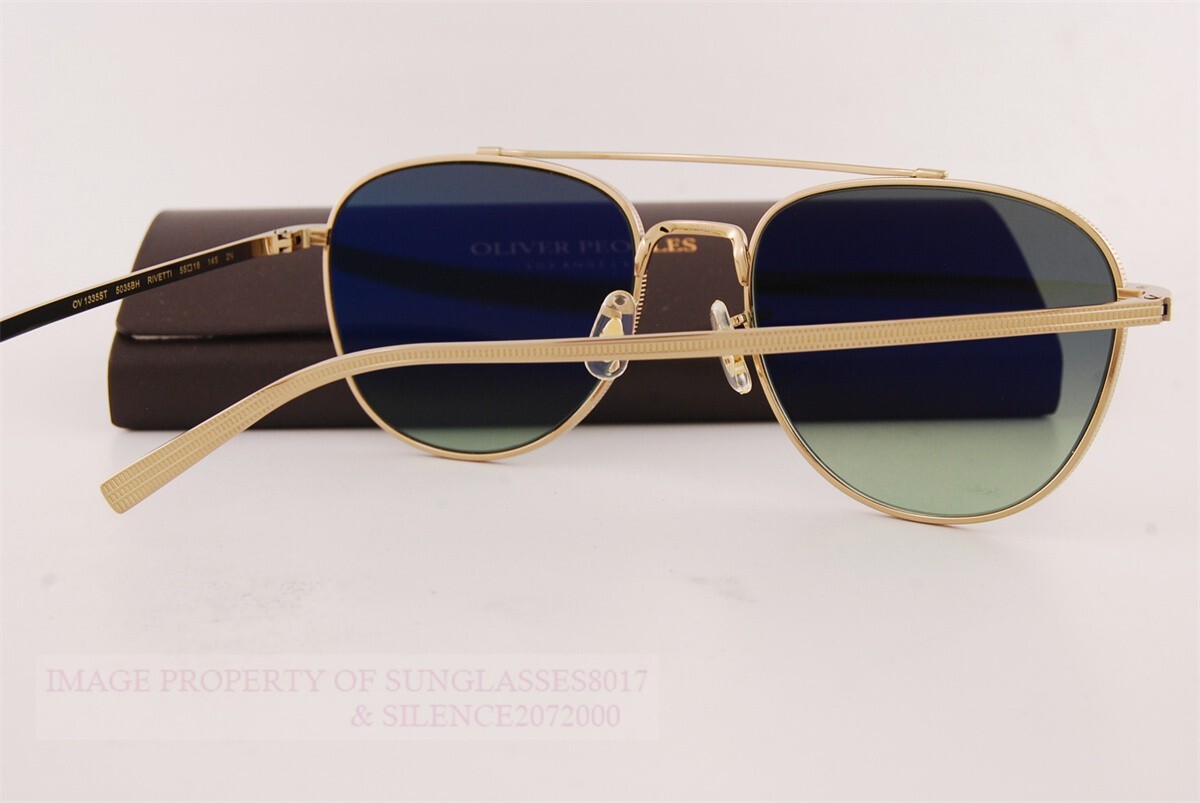 Pre-owned Oliver Peoples Sunglasses Rivetti 1335st 5035bh Gold Titanium/g-15 Gradient In Green