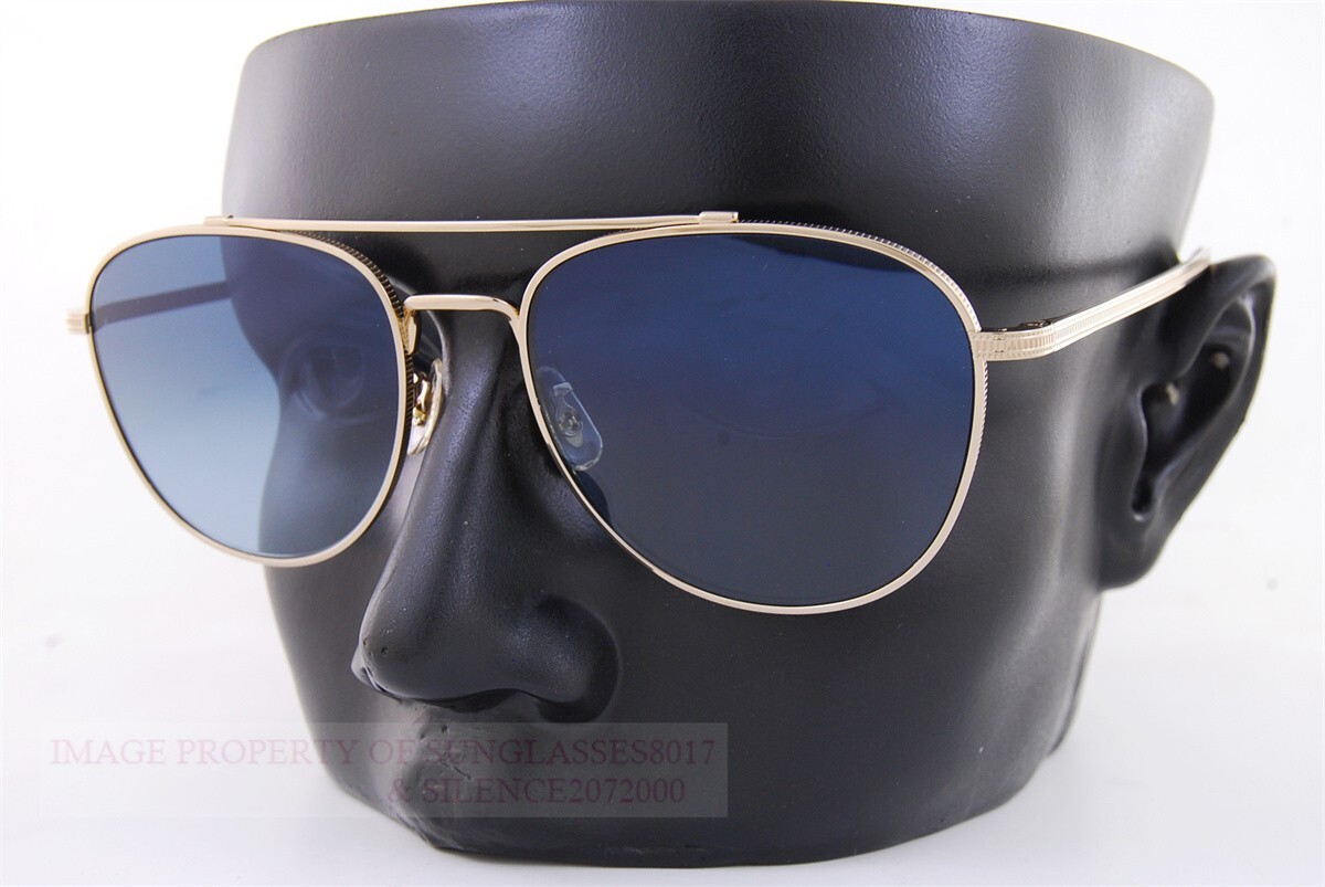 Pre-owned Oliver Peoples Sunglasses Rivetti 1335/st 5035q8 Gold Titanium/blue