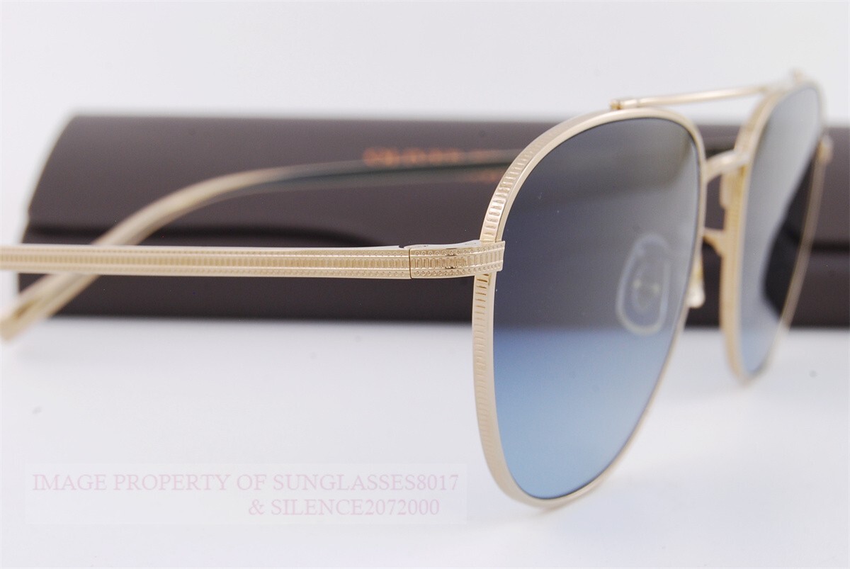 Pre-owned Oliver Peoples Sunglasses Rivetti 1335/st 5035q8 Gold Titanium/blue