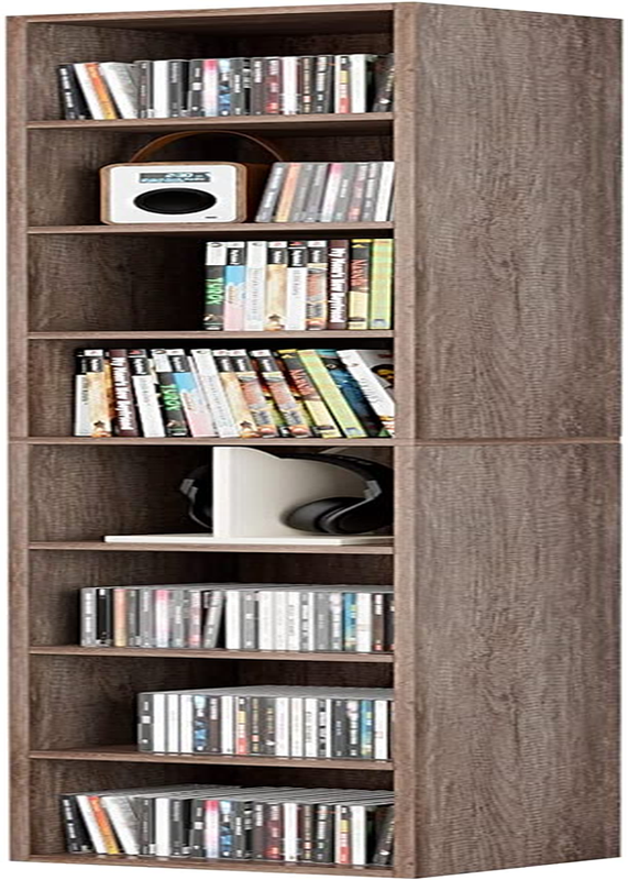 8-Tier Media Tower Rack, CD DVD Storage Organizer Cabinet wi