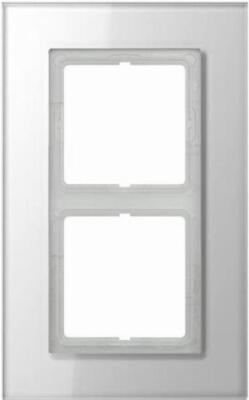 Cadre Jung LSP982GLWW 2 positions, horizontal/perpendiculaire, encastré, verr...