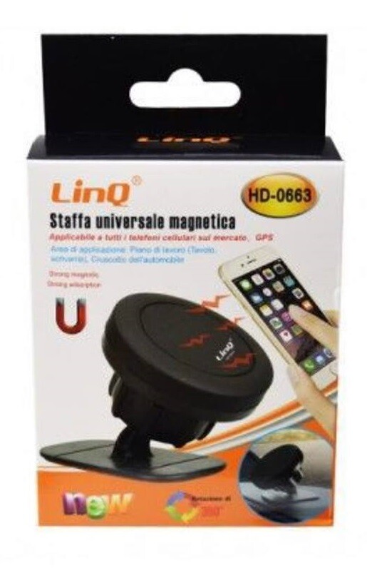 Staffa Universale Magnetica Supporto Smartphone Auto Tavolo Linq Hd-0663