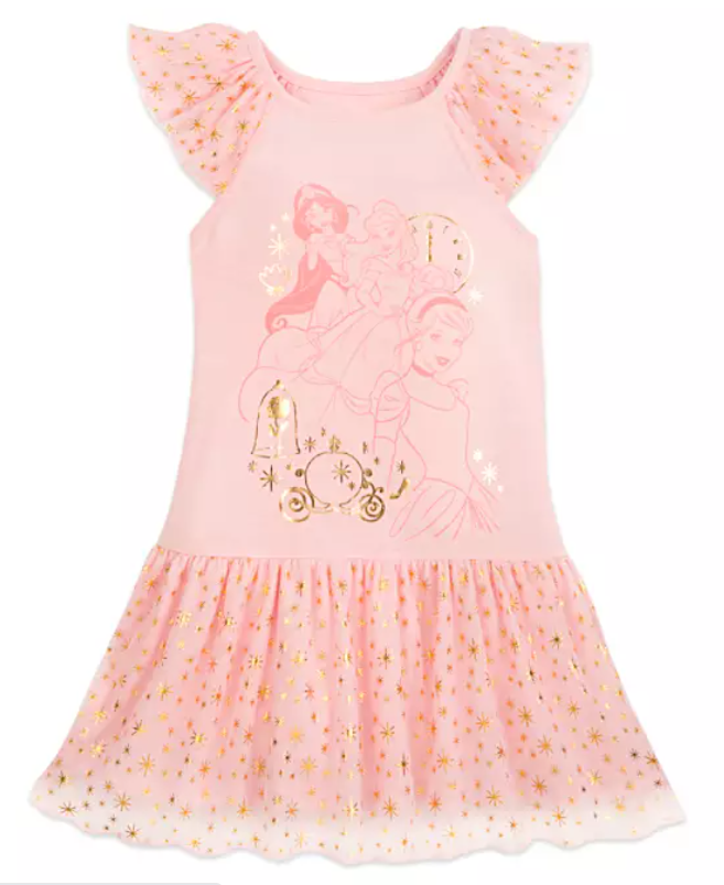 

NWT Disney Store Принцесса Белль Золушка Жасмин Делюкс Ночная рубашка Ночная рубашка, Princess pink