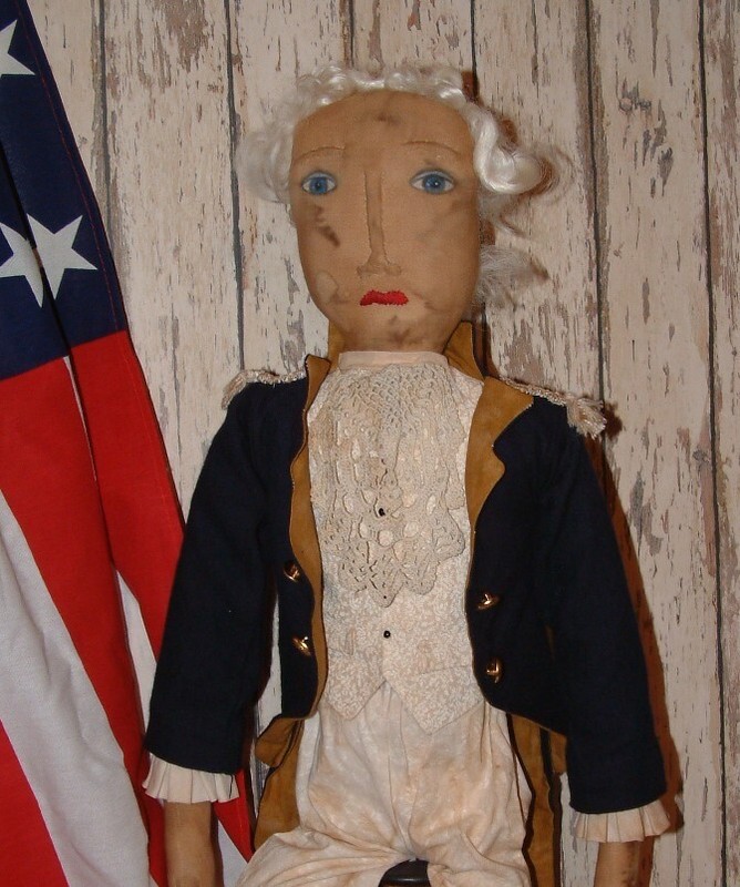 Primitive Folk Art Americana George Washington Doll Pattern - Sewing Craft