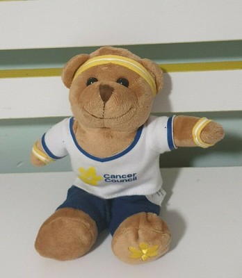 DAFFODIL DAY DOUGAL TEDDY BEAR PLUSH TOY! WORK OUT GEAR 18CM SHIRT PANTS HEADBAN