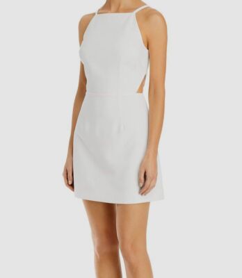 $128 French Connection Women's Ivory Sleeveless Side-Cutout Sheath Dress Size 4