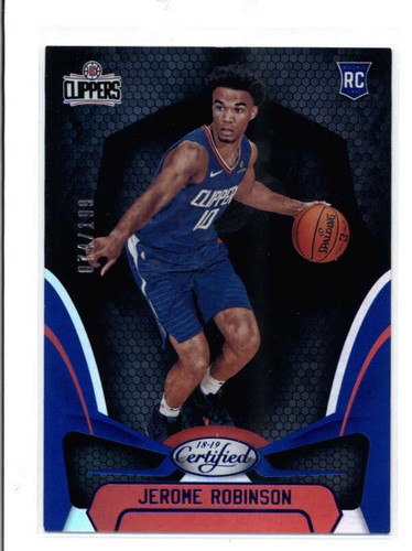 JEROME ROBINSON 2018/19 PANINI CERTIFIED #163 MIRROR BLUE ROOKIE