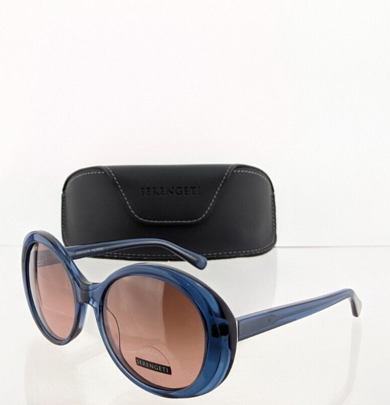 Pre-owned Serengeti Brand Authentic  Sunglasses Bascall Ss541002 55mm Blue Frame In Brown