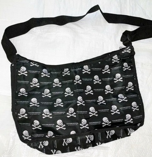 NEIGHBORHOOD MESSENGER BAG SKULL AND BONES SHOULDER BAG & 2 