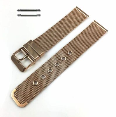 Thin Rose Gold Stainless Steel Metal Mesh Replacement Watch Band Strap #5109
