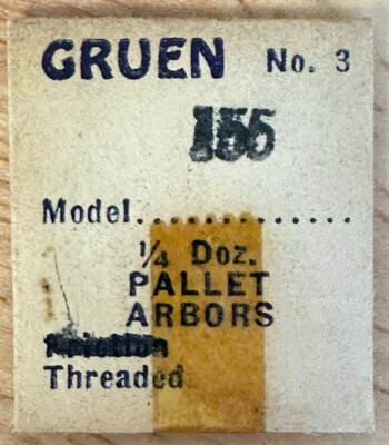 GENUINE GRUEN EB714 CAL155   1/4 DOZEN PALLET ARBOR JEWELER WATCH REPAIR WP4