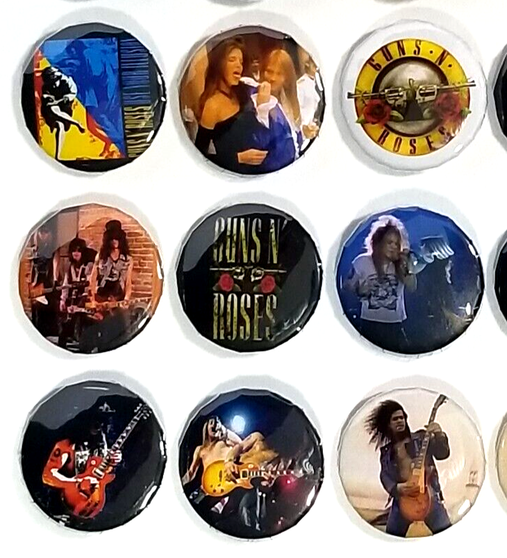 Guns N Roses 80's Classic Rock Music 80's Hair Band Buttons Pins 1" Pinbacks New