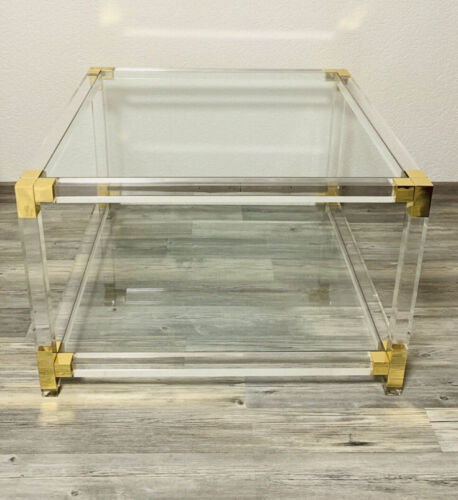 Designer Vintage - Arcyl Glastisch - Vergoldet Mid-Century