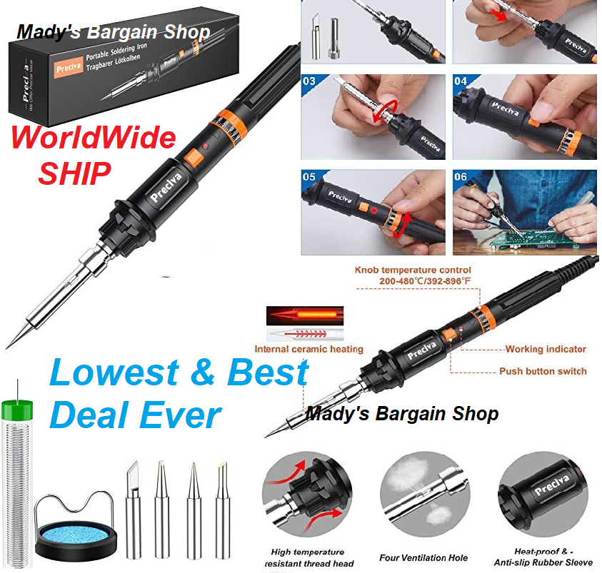 Soldering Iron kitPreciva 135W Adjustable Temperature and Fast Heating Cerami...