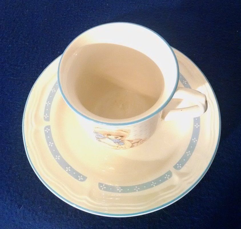 Tienshan Country Bear Stoneware Cup & Saucer Set Discontinued