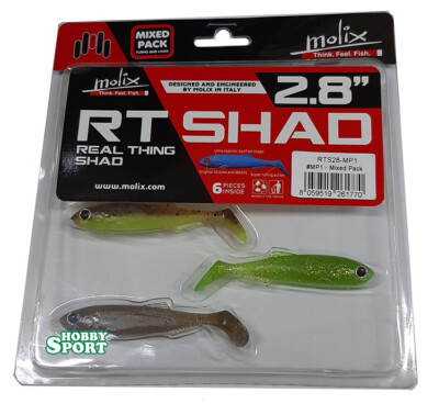 MOLIX RT SHAD 2,8" MIXED PACK MP1 SILICONICI 6 PZ SPINNING LAGO FIUME BLACK BASS