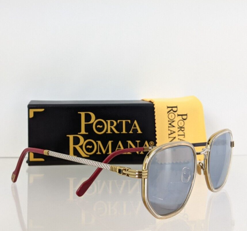 Pre-owned Porta Romana Authentic  Sunglasses Mod 1262 Col 100gf Gold Plated Vintage In Blue