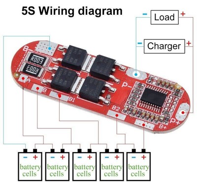 4S 5S 25A 18650 Li-ion Lithium Battery Protection BMS Circuit Charging Board