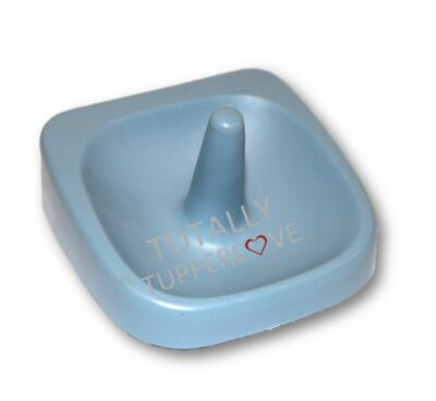 Tupperware Ring Holder Jewelry Dish Stand Country Blue Tiny Treasure Gadget  