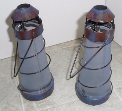 Lighthouse Candle Holders  Unique Home Patio Deck Decor Outdoor Lighting