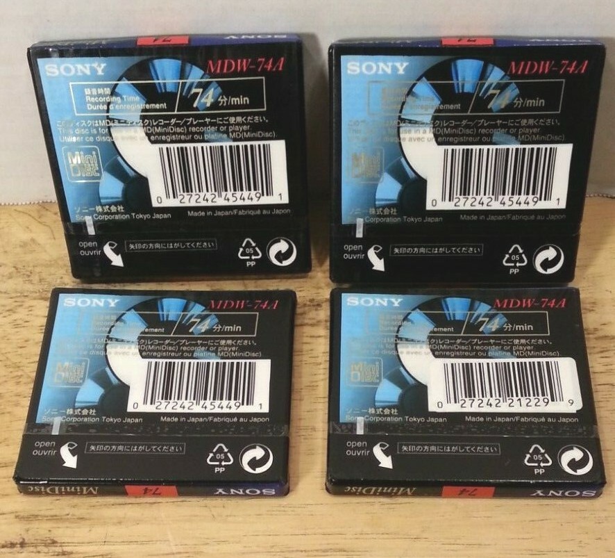 SONY - MiniDisc - MDW-74 -  LOT of 4 - NEW - Factory Sealed