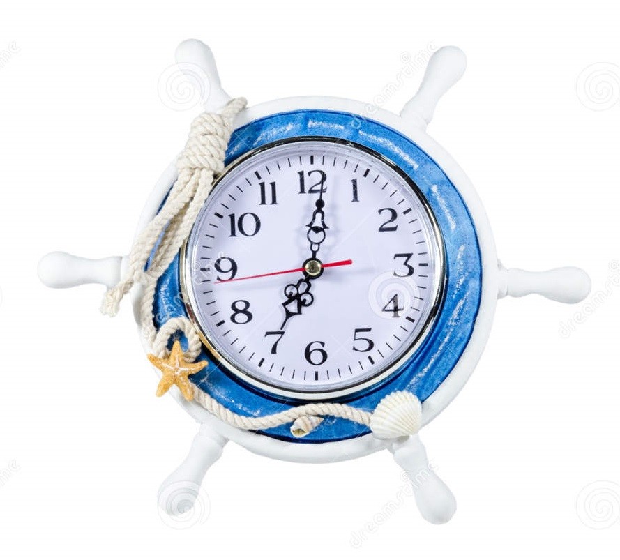 Orologio Da Tavolo In Legno Forma Di Timone Barca Marina Sea Design moc