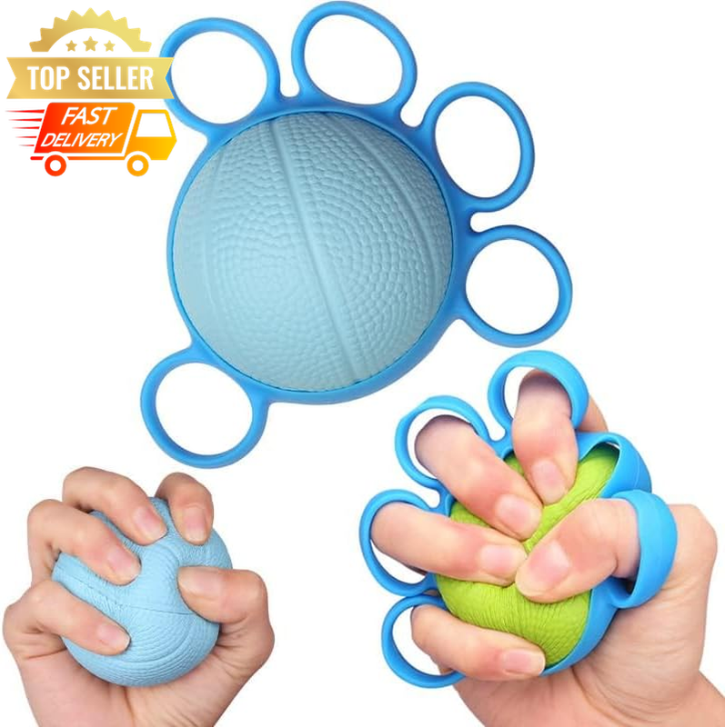 Finger Exercise Ball - Hand Grip Strengthener, Stress Relief, Blue