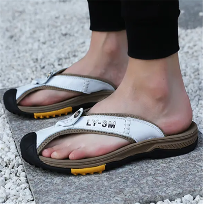 Men s Fisherman Flip Flops Thong Beach Water Shoes Closed Toe