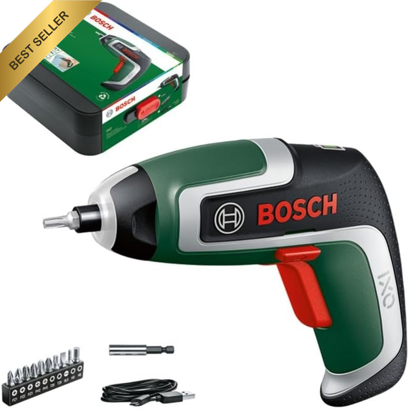 Home & Garden 3.6V Cordless Electric Screwdriver Gun with 10 Screwdriver Bits &
