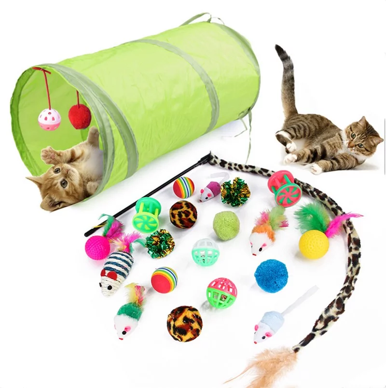 Set Funny Cat Stick Bell Ball Feather Toy Creative Assorted Cat