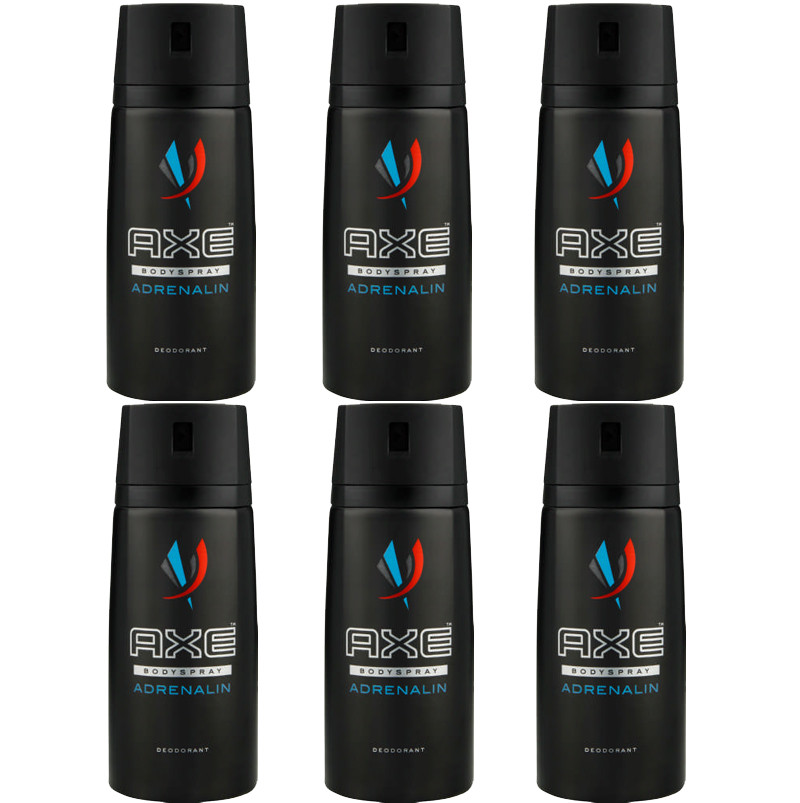 6 Pack Axe Adrenalin Mens Deodorant Body Spray, 150ml 6001087364652 eBay