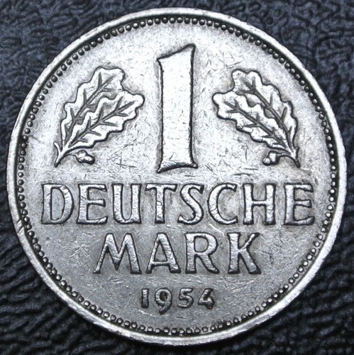 1954 J GERMANY - 1 DEUTSCHE MARK - COPPER-NICKEL - German Eagle