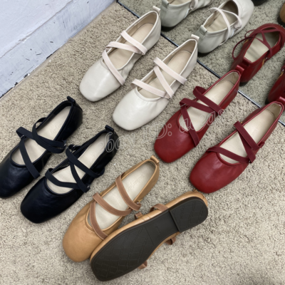 Womens Cross Strap Square Toe Mary Jane Pumps Slip on Casual
