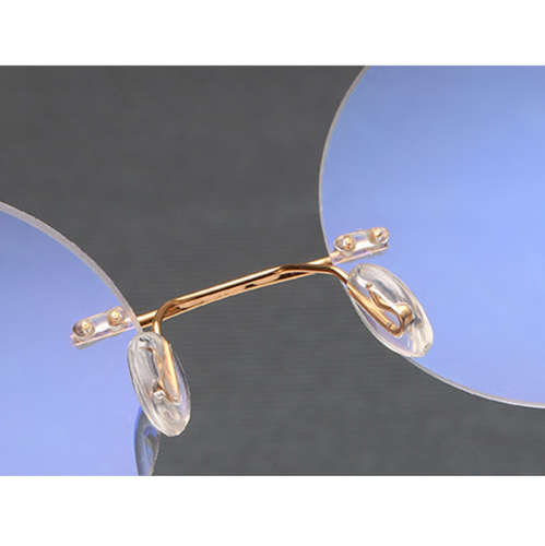 Men Metal Round Rimless Blue Light Blocking Reading Glasses Clear Lens Glasses
