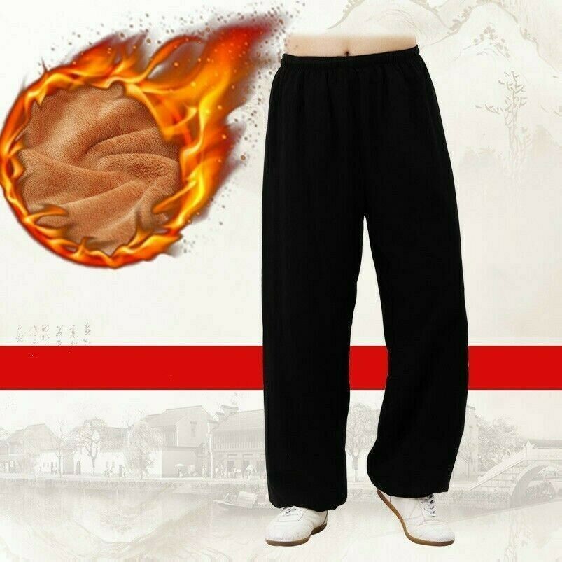 Pantaloni Unisex Con Coulisse In Fleece Foderati Spessi Casual Caldi Neri