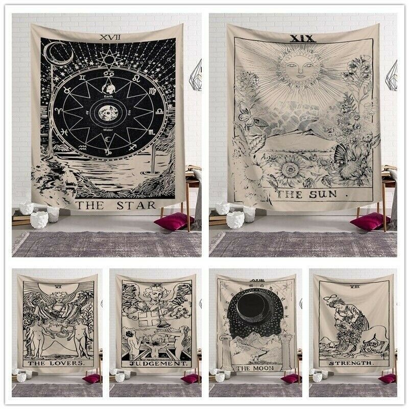 Altar Tarot Table Cloth Tapestry Divination Wicca Pagan Star Vintage Decor UPC