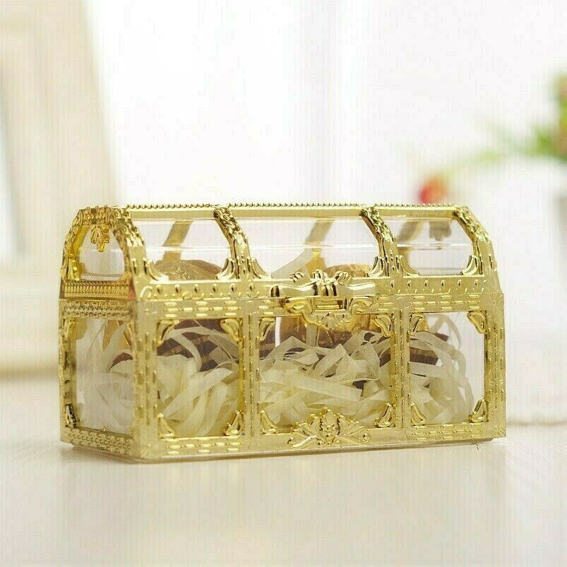 5 X Trasparente Caramelle Scatole Festa Matrimonio Plastica Dolce Barattoli Cavo