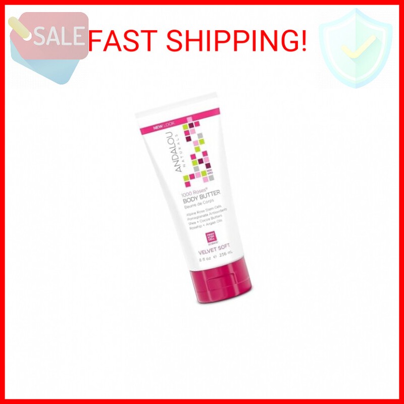 Andalou Naturals Body Btr, 1000 Roses, Velvet Soft, 8 Fl Oz