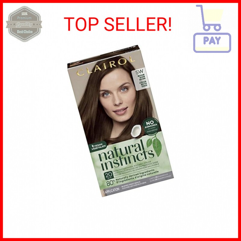 Clairol Natural Instincts Demi-Permanent Hair Dye, 5W Medium