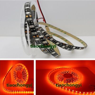 5M Orange  SMD 5050 60LEDs/m LED Strip Lights Lamp DC12V Black PCB Waterproof