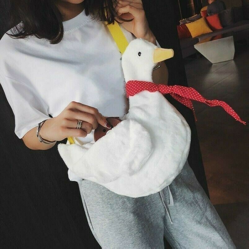 Ragazza Donna Duck Spalla Borsa a Tracolla Giapponese Lolita Kawaii Felpa Carino