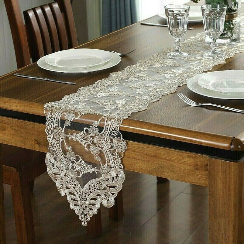 Pizzo Tavolo Corridori Floreale Ricamo Guipure Armadietto Cover Matrimonio Decor