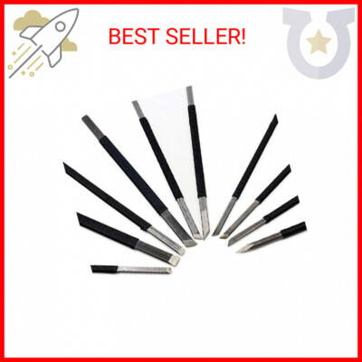 Toolso Stone Carving Tool 10pcs High-Carbon Steel Carving Chisels/Knives Kits