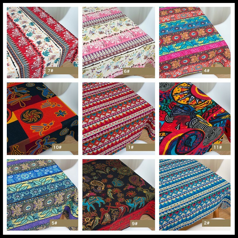 Ethnic Boho Vintage Fabric Upholstery Curtain Sofa Pillow Cushion Crafts Clothes