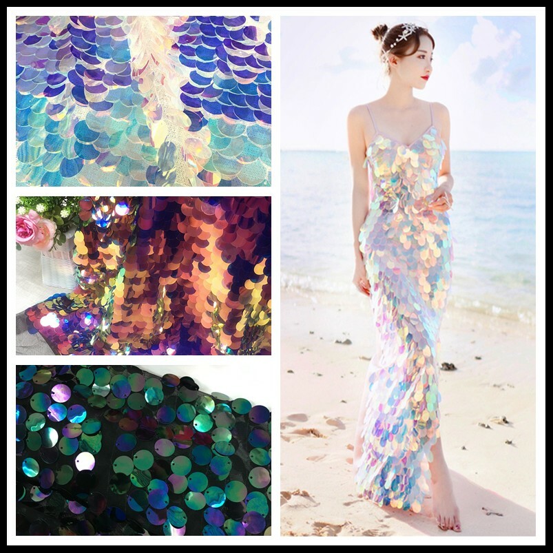 Gonna Da Costumi Con Paillettes E Scaglie Di Pesce Sfondo Decorativo