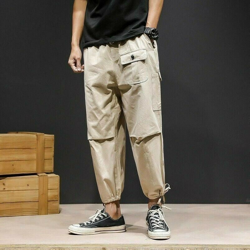 Pantaloni Harem Da Uomo In Cotone Con Tasche Combat Militari Casual E Alla Moda