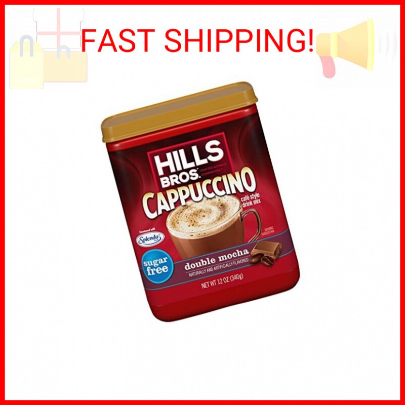 Hills Bros Instant Sugar-Free Double Mocha Cappuccino Mix, Easy to Use, Enjoy Co