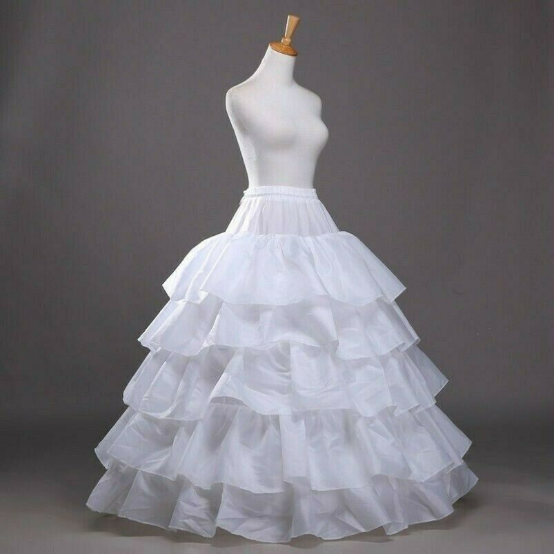 4 Giri Crinolina Abito Nuziale Sottoveste Prom Sottogonna Petticoat