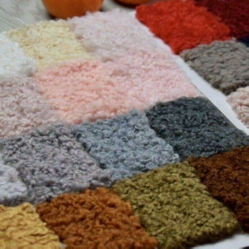 102x160cm Simil Sherpa Shearling Anello Lana Tessuto Riccio Pelo Peluche Panni