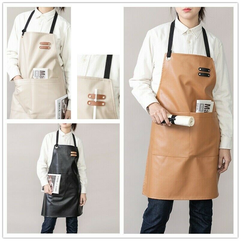 Unisex Similpelle Tasche Grembiule Impermeabile Artigianato Forno Chef Cucina